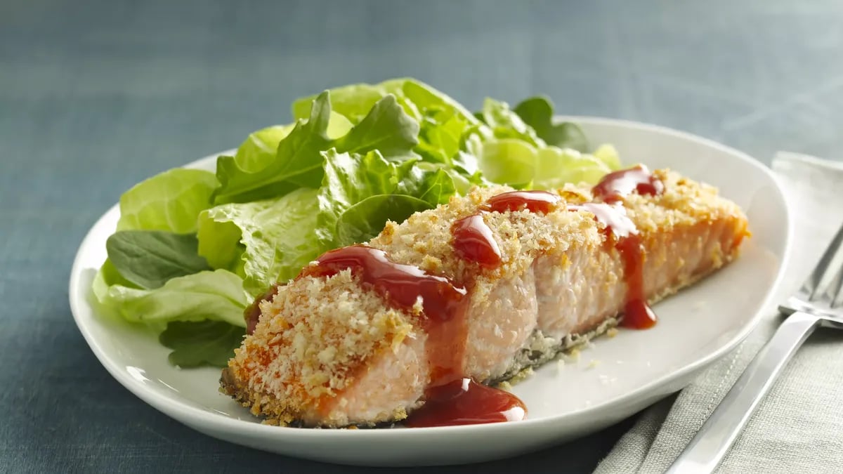 Panko Crusted Buffalo Salmon