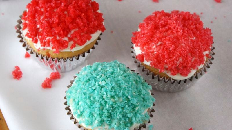 Popping Rock Candy Cupcakes