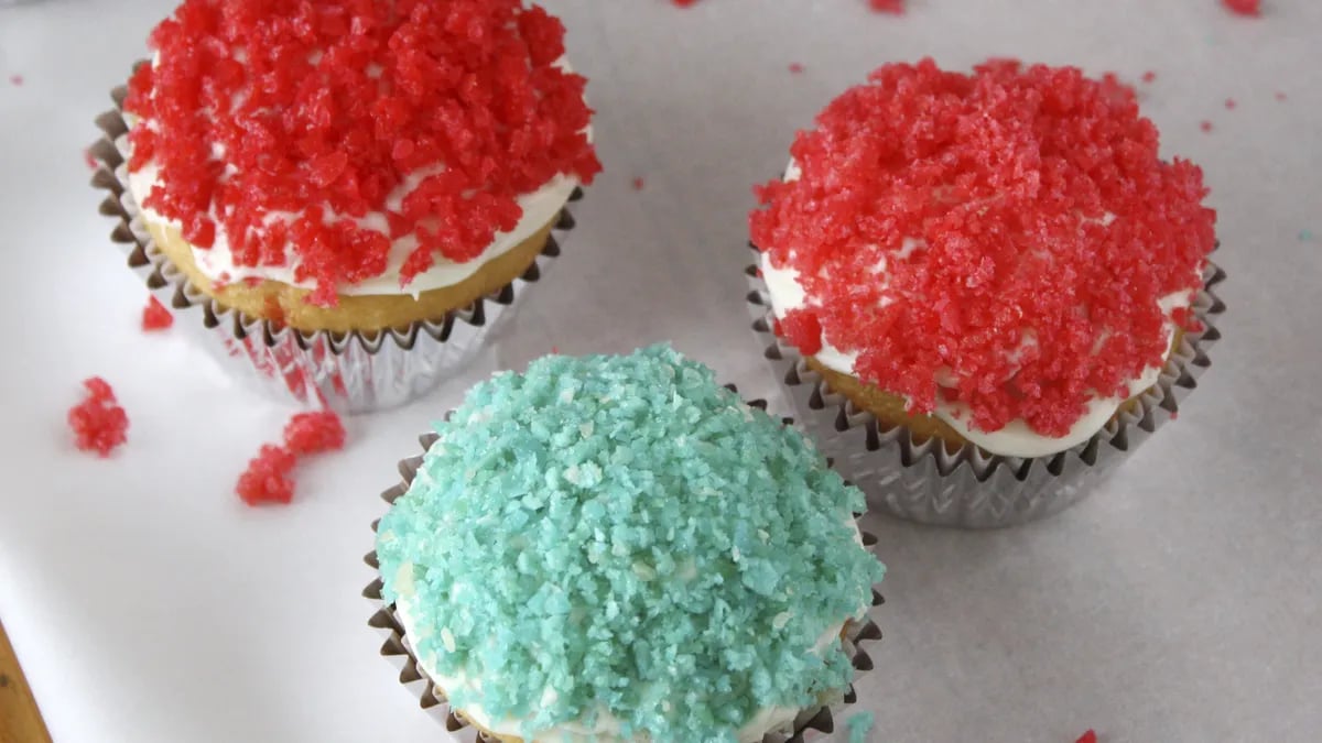 Popping Rock Candy Cupcakes