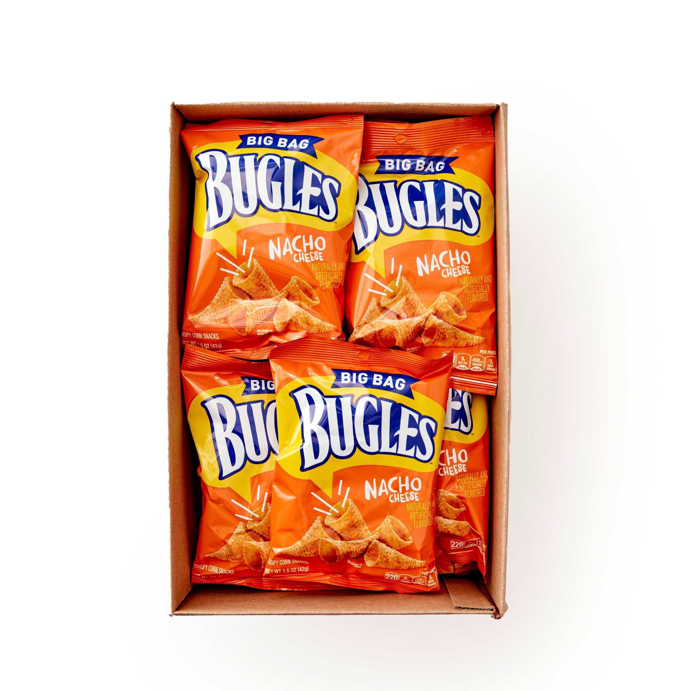  Open Case Bugles(TM) Snack Single Serve Nacho Cheese (36 ct) 1.5 oz