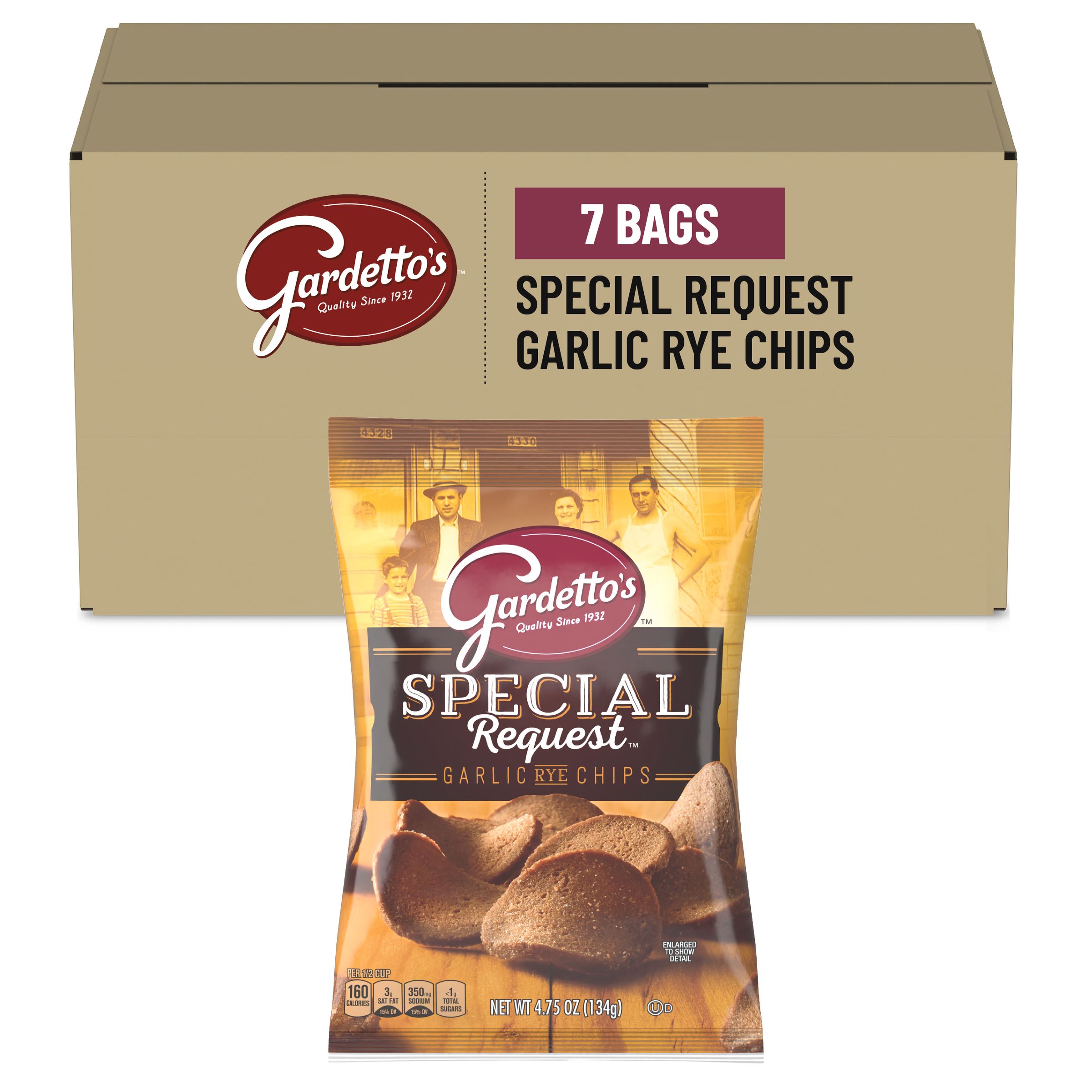  Case Optimized Hero Gardetto's Salty Snack Mix Bag Special Request Garlic Rye Chips 7/4.75 OZ