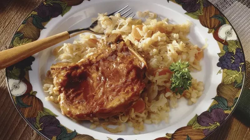 Bavarian Pork Chops and Sauerkraut