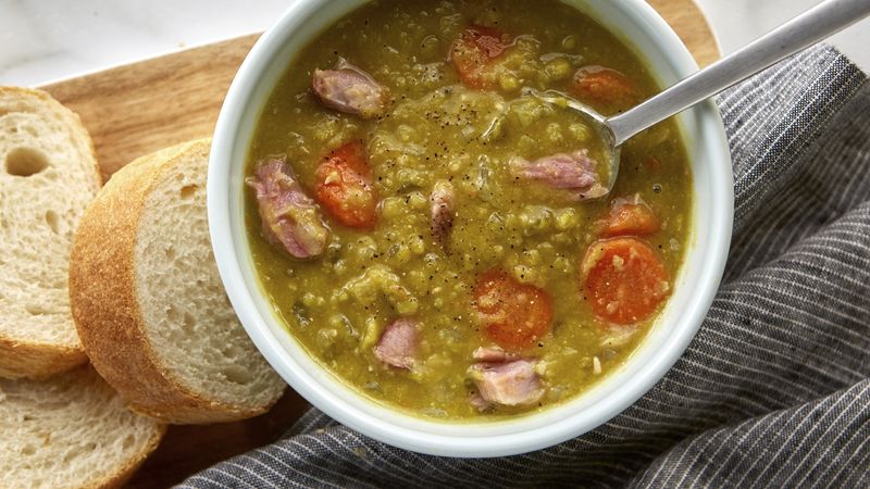 Crock-Pot Split Pea Soup Recipe with Sherry and Ham Bone
