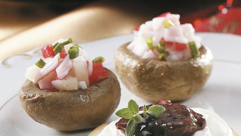 Teriyaki Seafood-Stuffed Mushrooms