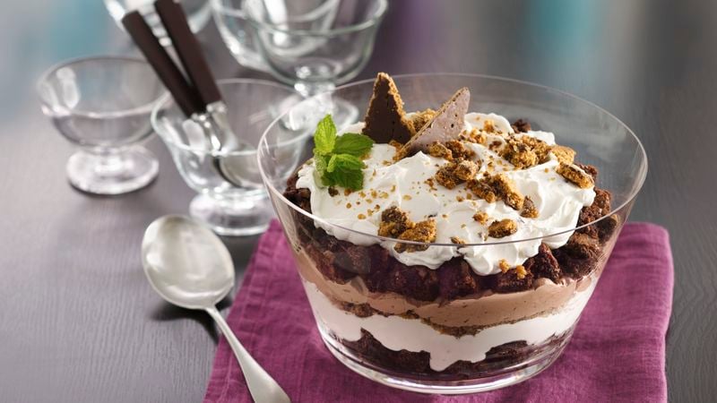 Brownie and Yogurt Chocolate Trifle 