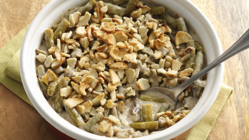 Classic Green Bean Casserole with Baguette Chips