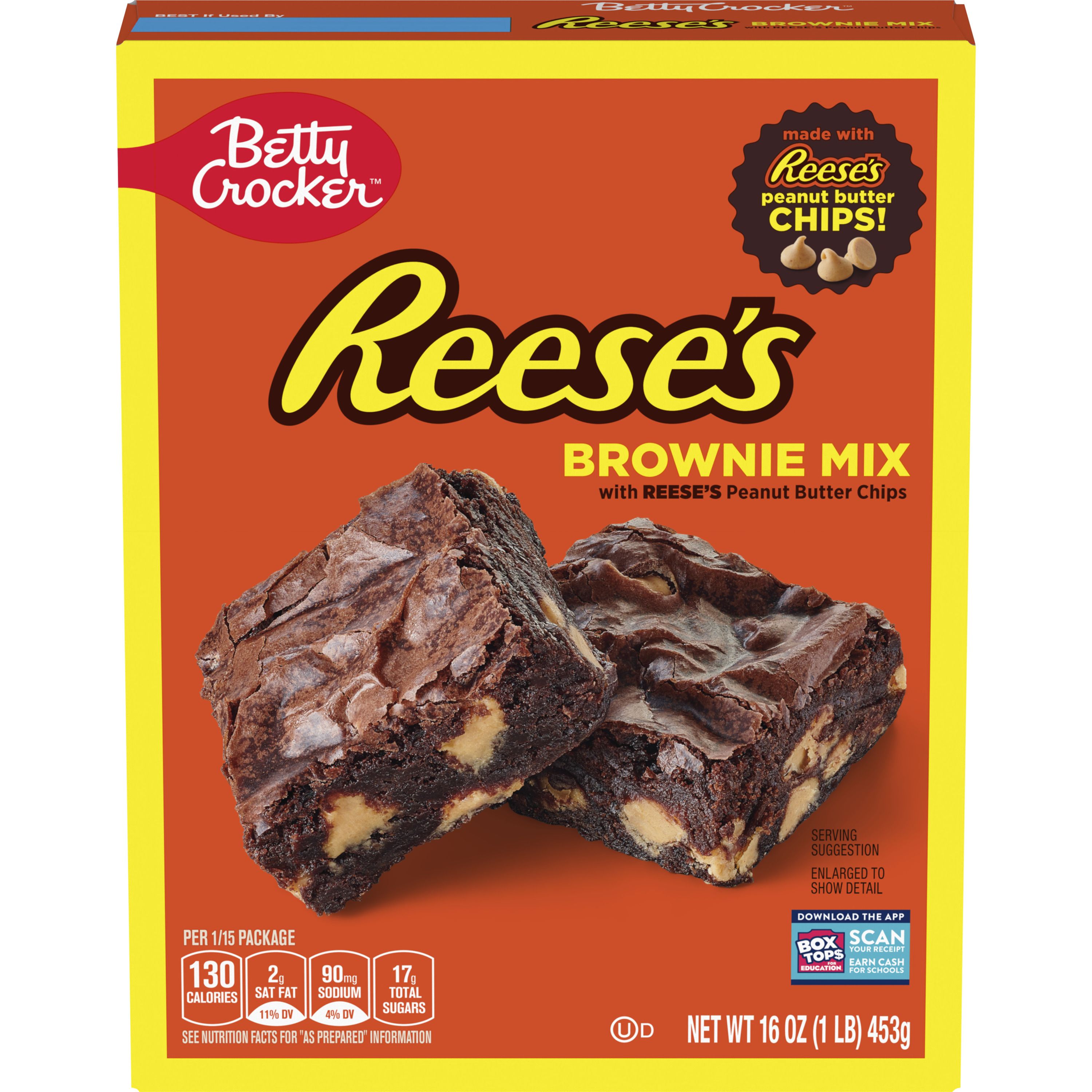 Betty Crocker REESE'S Brownie Mix With REESE’S Peanut Butter Chips, 16 oz - Front