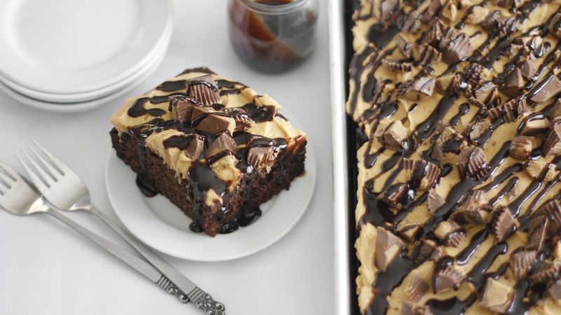 Peanut Butter-Chocolate Poke Cake