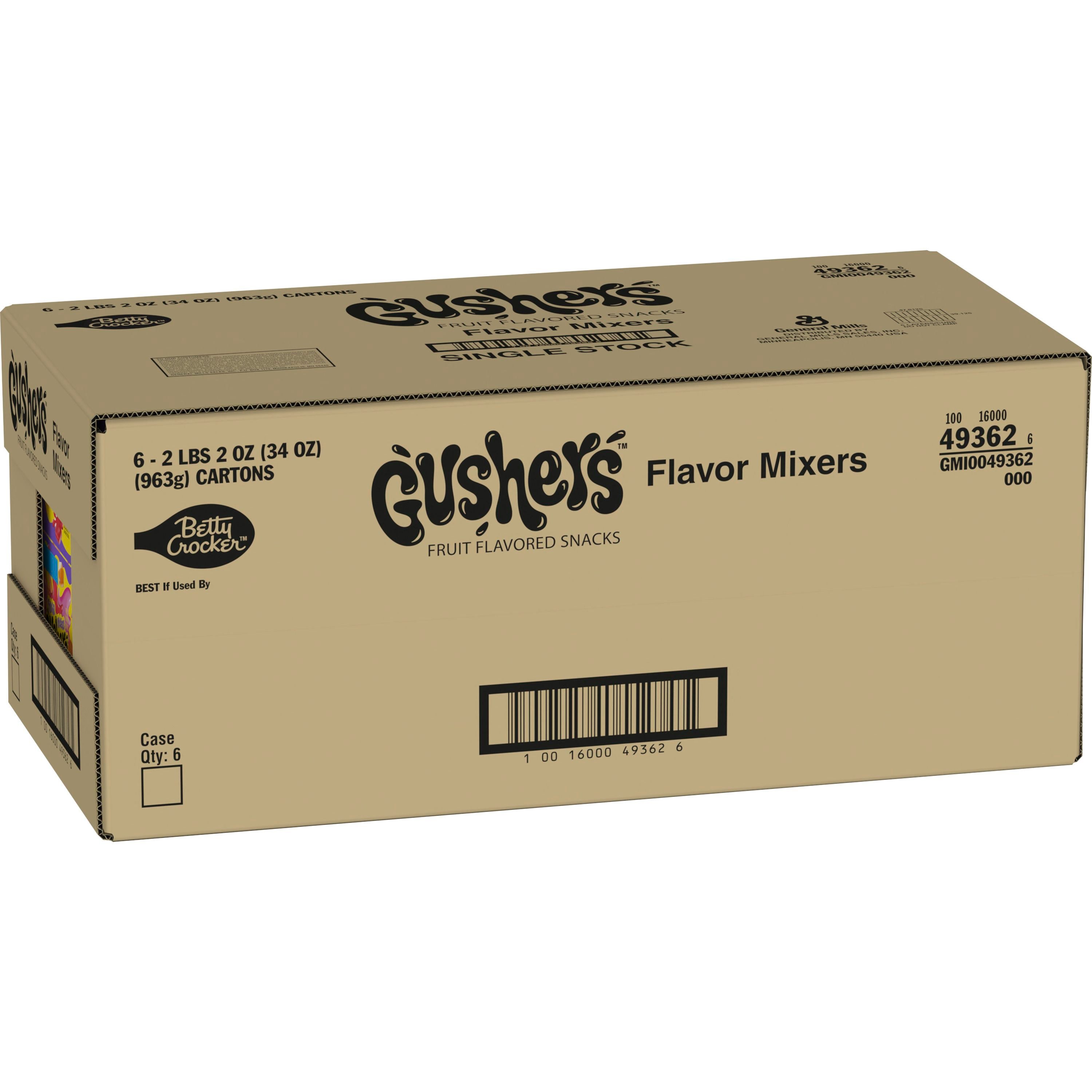 Case - Left Front 3D Fruit Gushers(TM) Gluten Free Fruit Snacks Flavor Mixers (8 ct) 4.25 oz