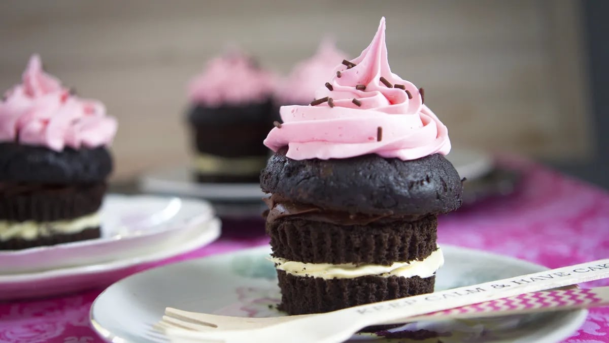 Mini Neapolitan Cupcakes