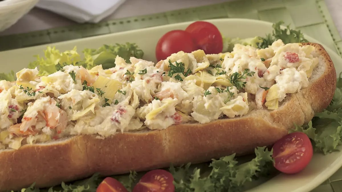 Bread Boat with Crab Spread