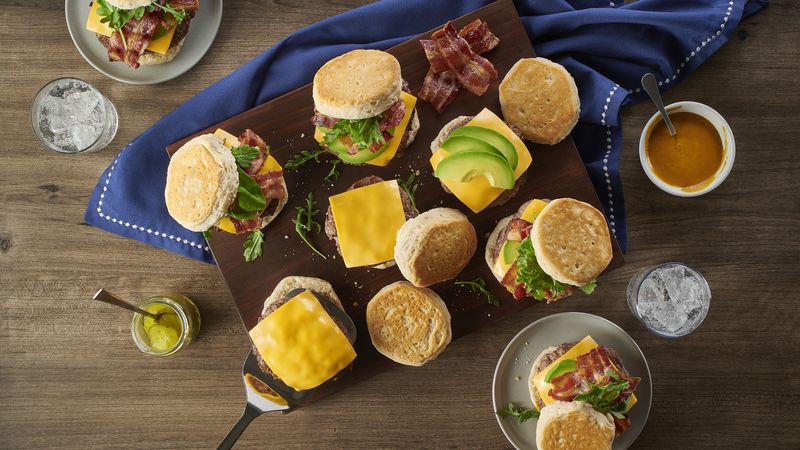 Grilled Meat Lover's Biscuit Cheeseburgers