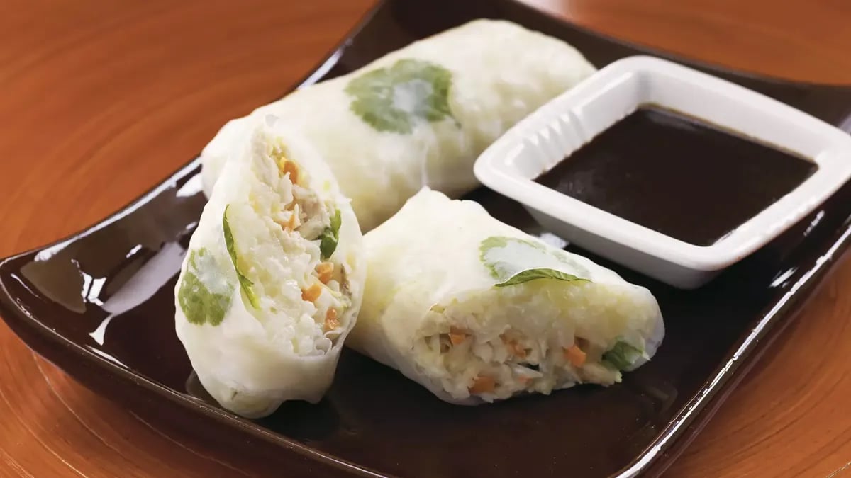 Chicken Spring Rolls with Hoisin Sauce