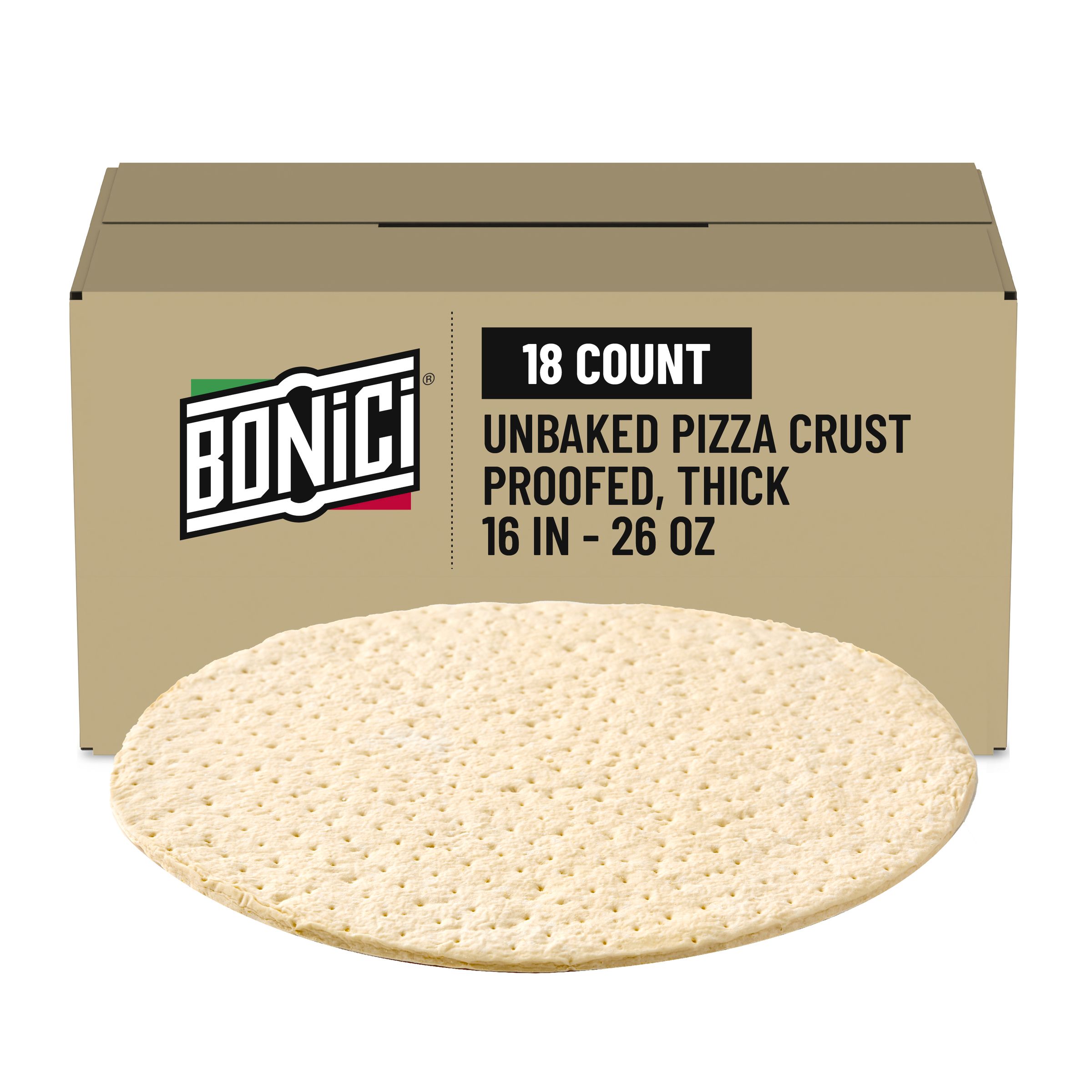  Case Optimized Hero BONICI® Frozen Unbaked Pizza Crust Proofed Thick 16 in 18/26 OZ