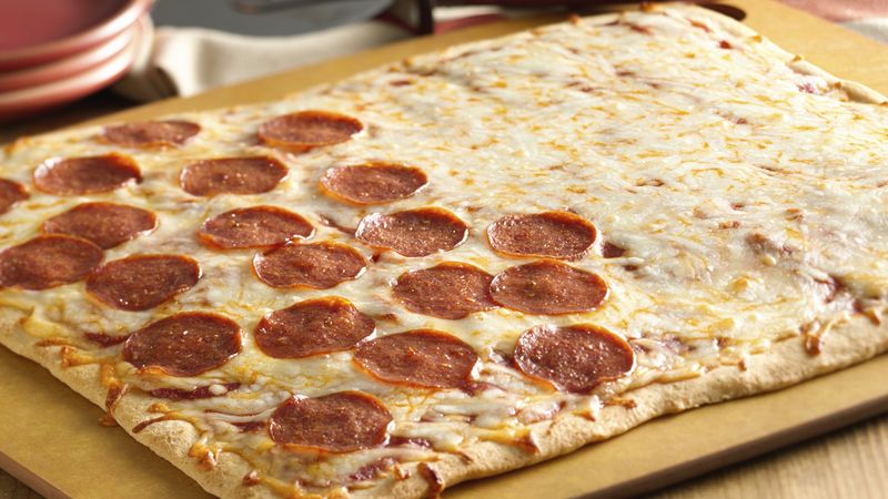 Half and Half Pepperoni Pizza