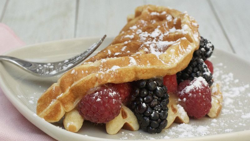 Lemon Waffle Sandwiches with Lemon Curd and Fresh Berries