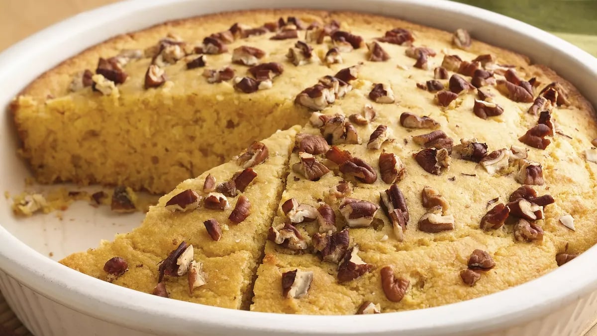 Pecan-Topped Cornbread with Honey Butter