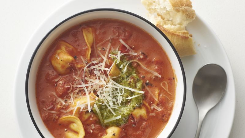 Slow-Cooker Creamy Tomato and Tortellini Soup