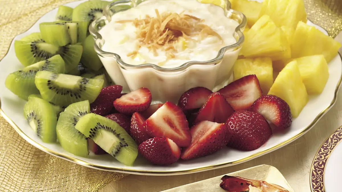 Fruit with Piña Colada Dip