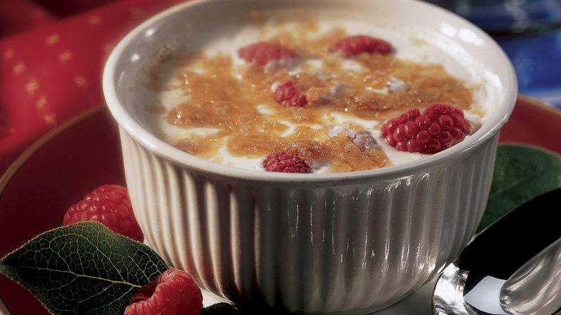 Crème Brûlée with Raspberries