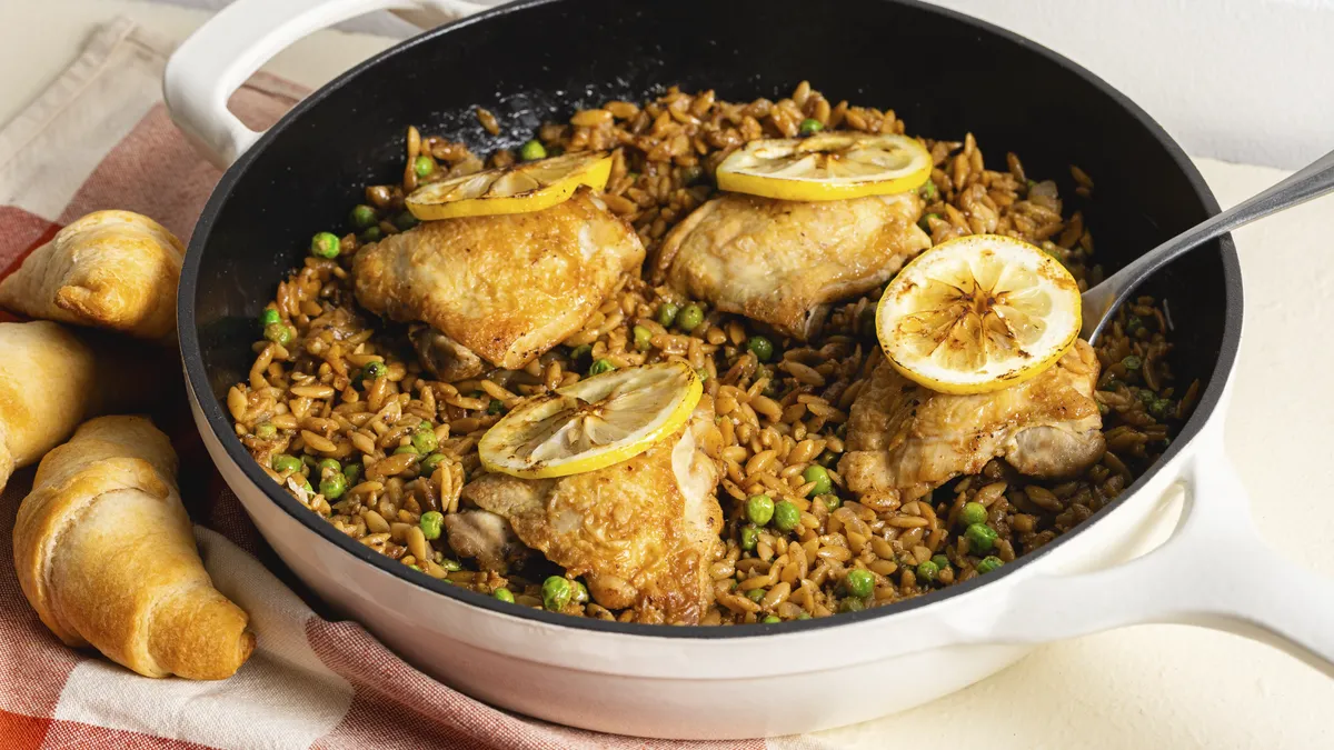 Skillet Lemon Chicken with Orzo