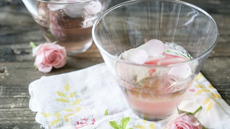 Cosmopolitan Cocktail with Rose Petals