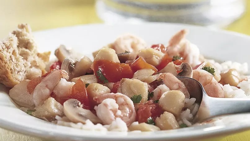 Seafood and Vegetables with Rice