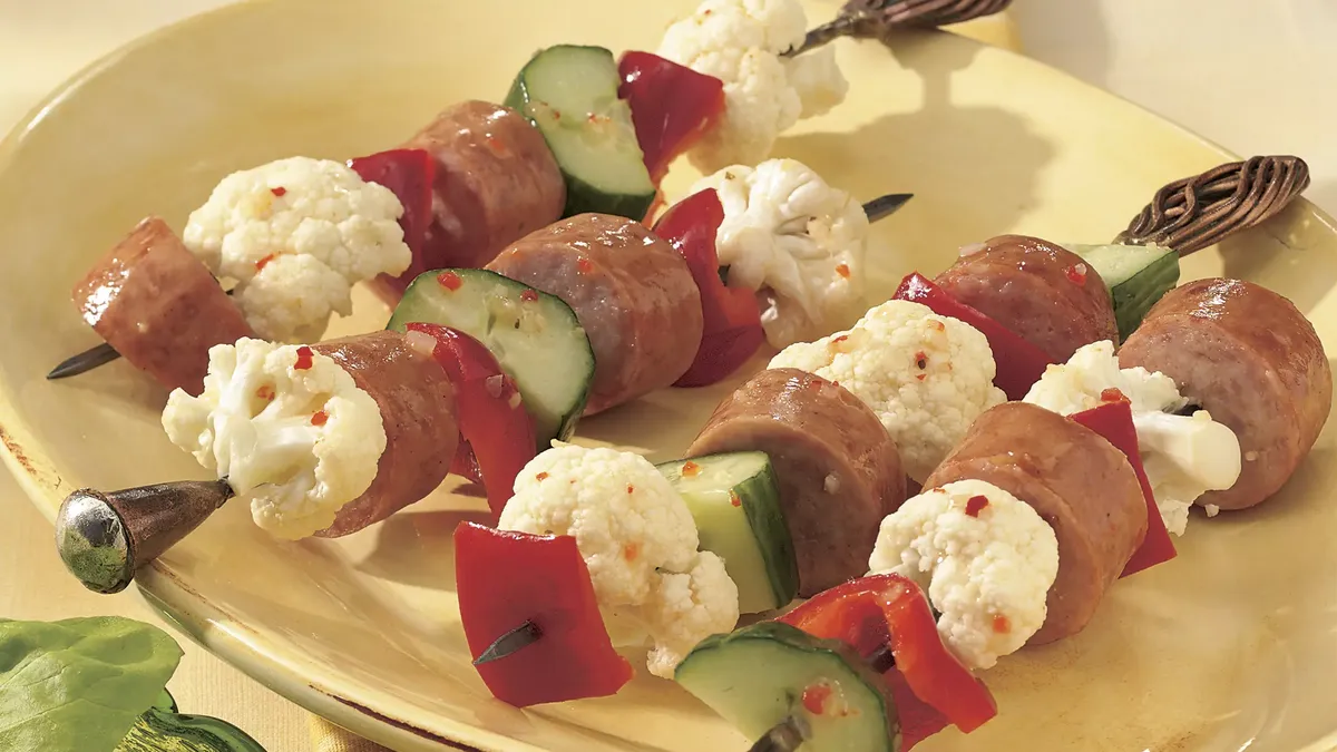 Smoked Sausage and Vegetable Kabobs