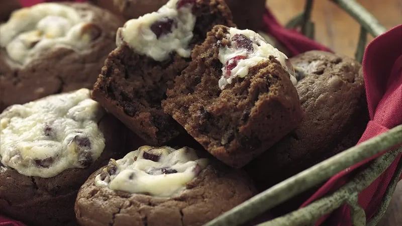 Double-Chocolate Cranberry Muffins