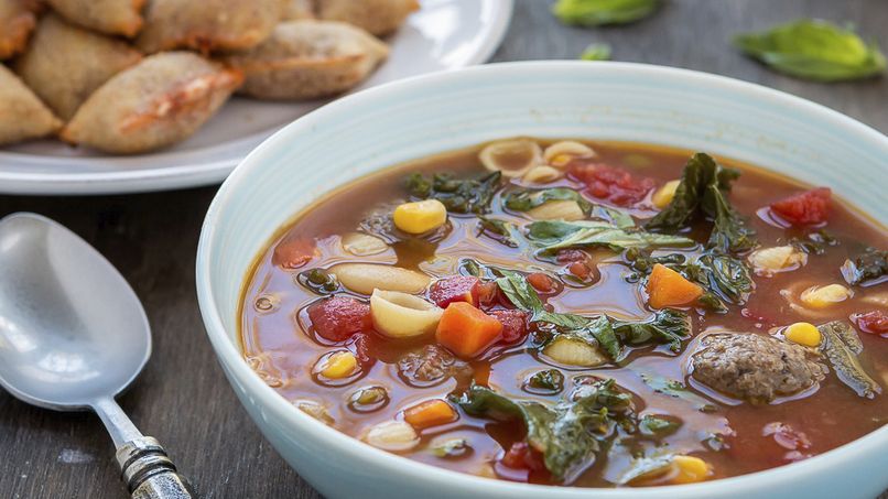 Quick and Easy Minestrone Soup with Meatballs
