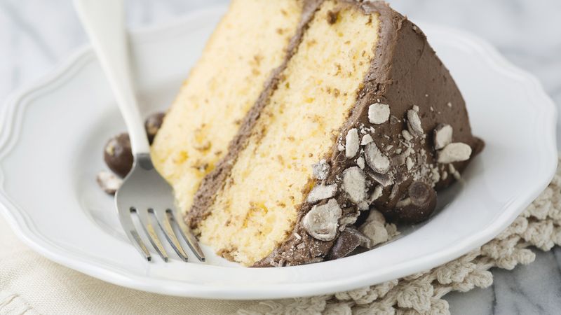 Yellow Cake with Chocolate Malt Buttercream