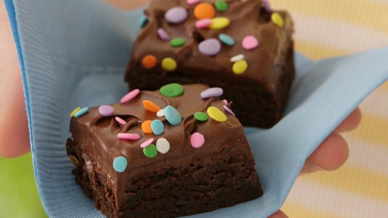 Candy-Sprinkled Frosted Brownies
