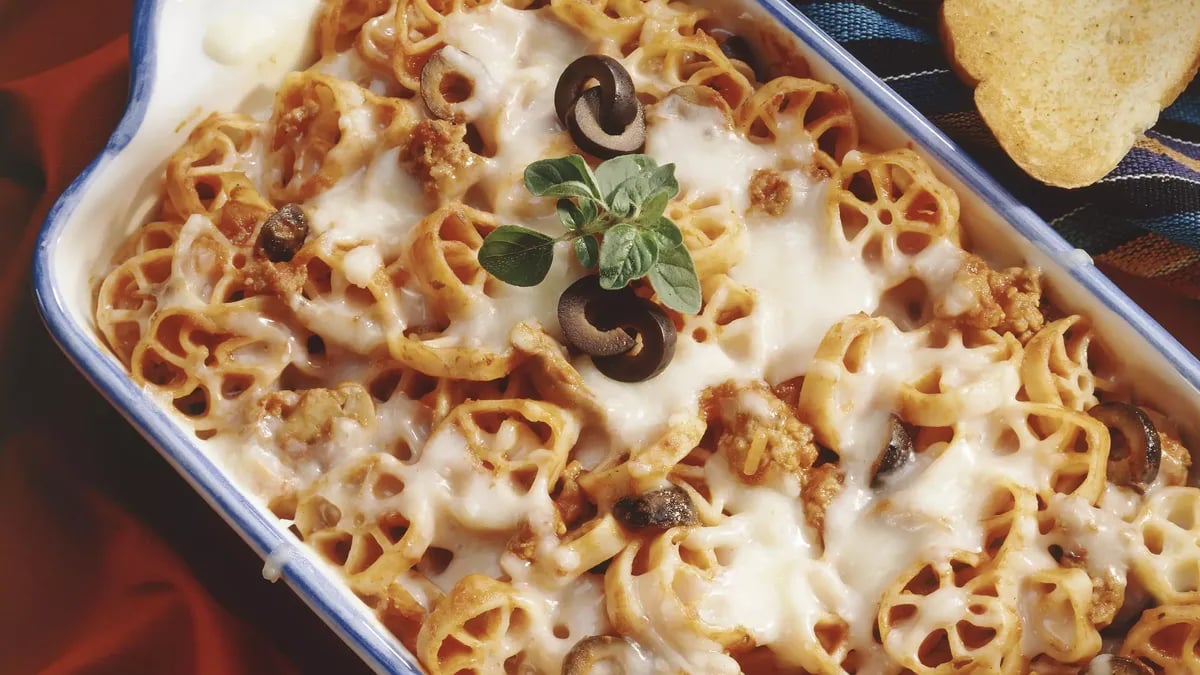 Pizza Casserole with Turkey Sausage