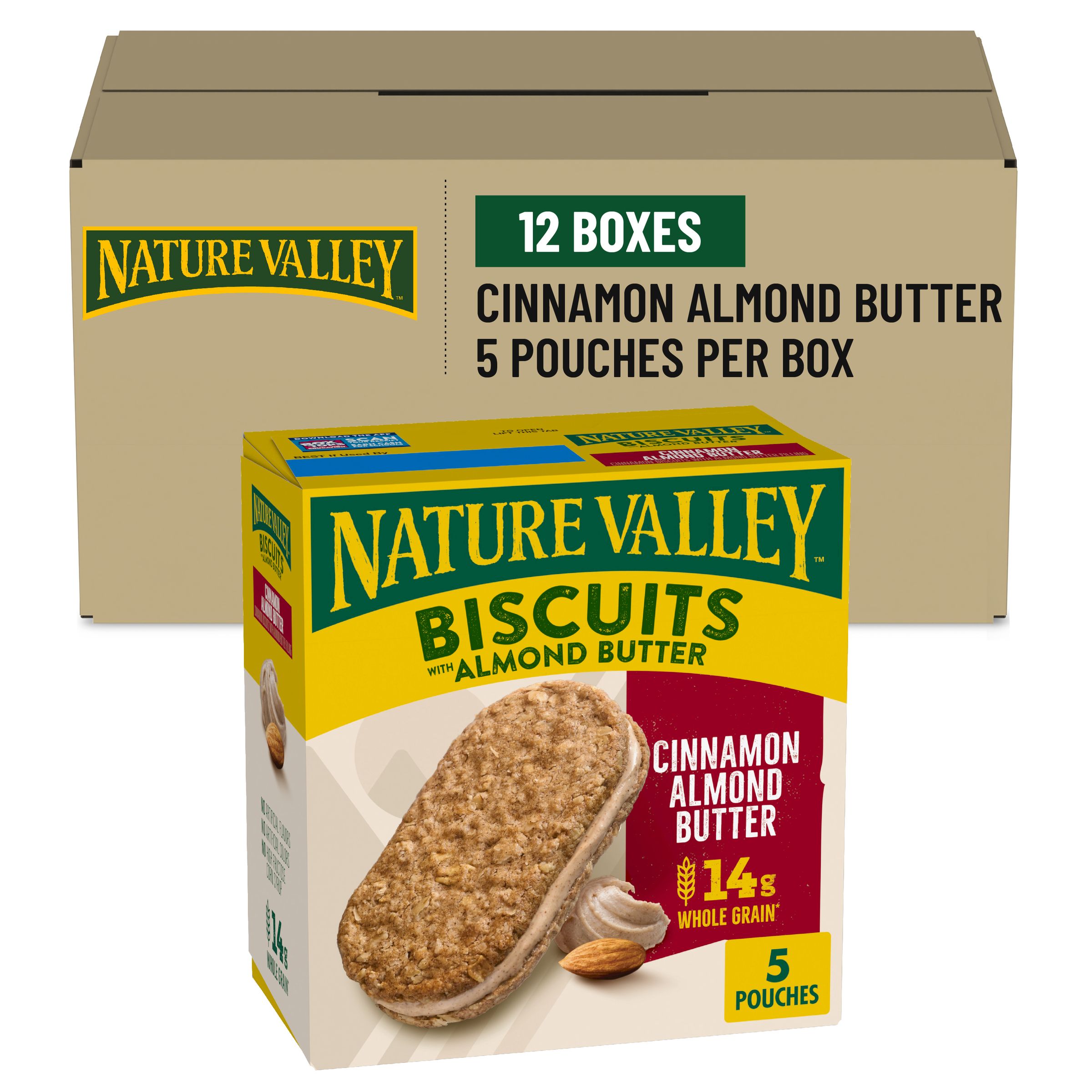  Case Optimized Hero Nature Valley(TM) Biscuits, Almond Butter, (5ct) 1.35oz