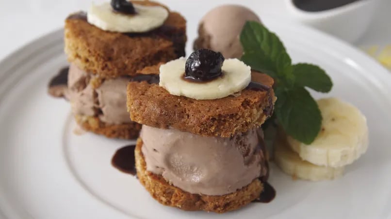 Brownie and Banana Ice Cream Sandwiches