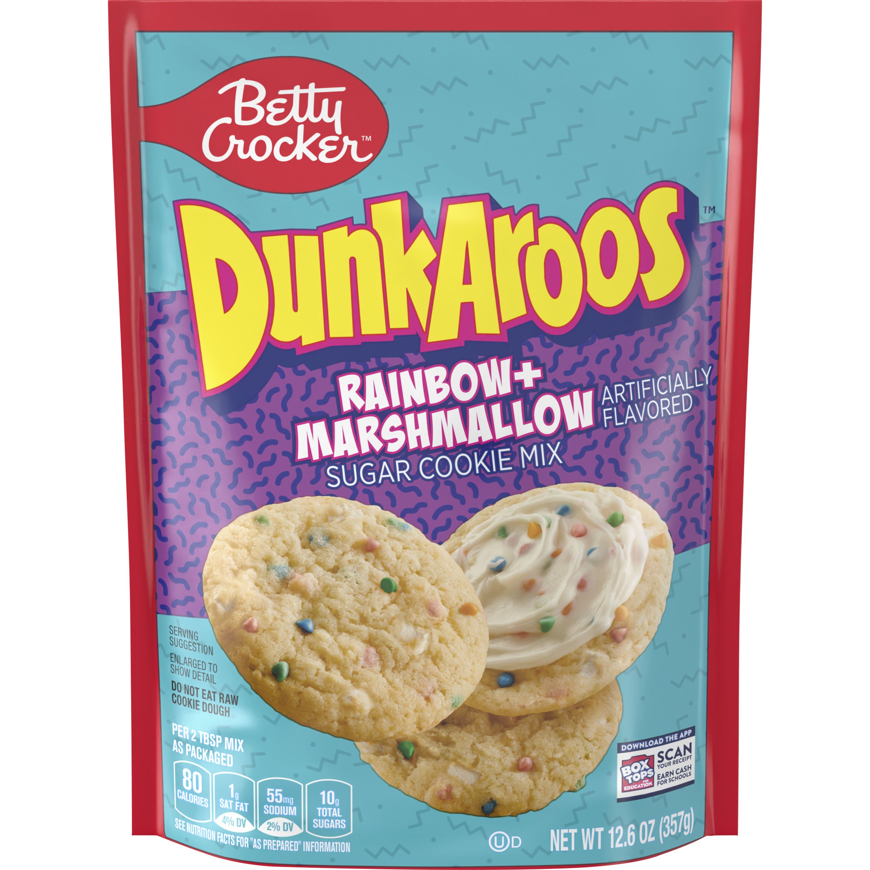 Betty Crocker Dunkaroos Sugar Cookie Mix, Rainbow + Marshmallow, 12.6 oz - Front