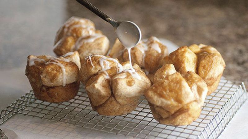 Caramel Monkey Bread Muffins with Icing