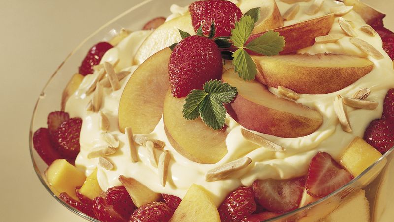 Strawberry and Peach Cream Trifle