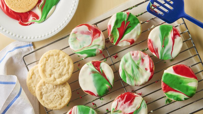 3-Ingredient Marbled Holiday Sugar Cookies Recipe 