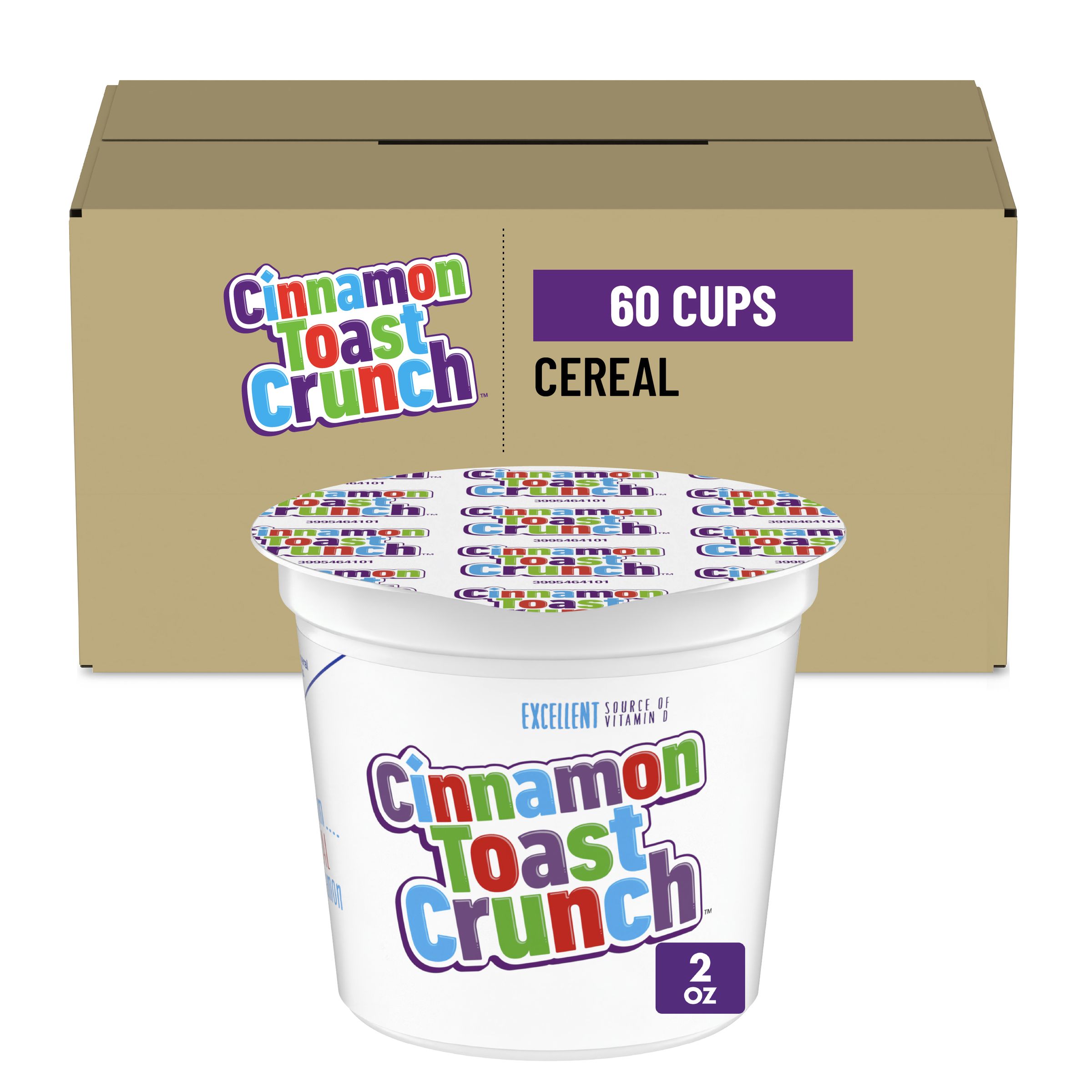 Case Optimized Hero Cinnamon Toast Crunch Cereal Single Serve Cup 60/2 OZ
