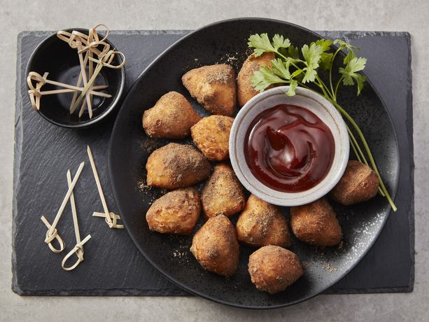 Garam Masala-Spiced Biscuit Bites with Tamarind Ketchup