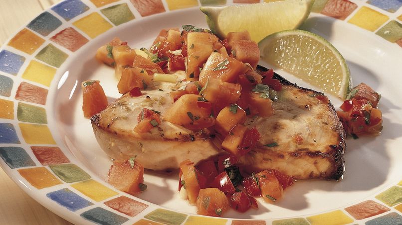 Grilled Swordfish with Papaya Salsa