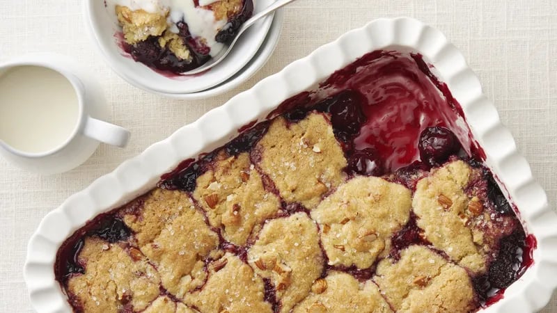 Cherry-Almond Sugar Cookie Cobbler