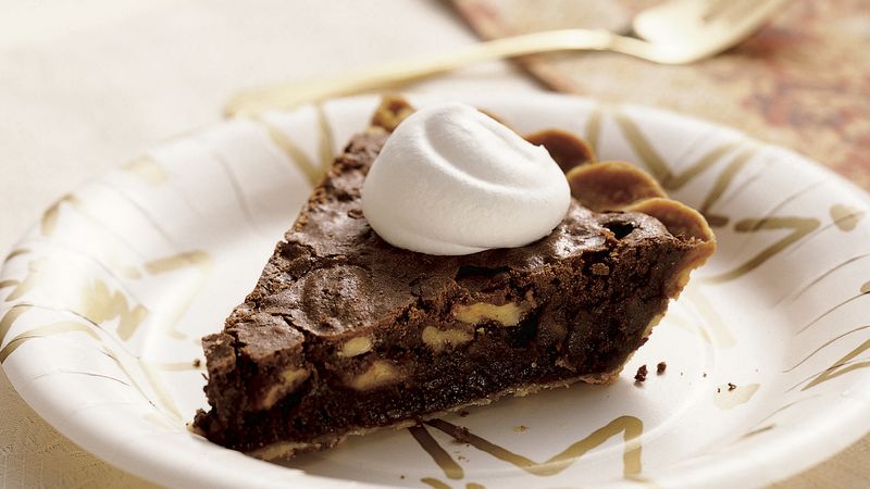 Chocolate Brownie Walnut Pie