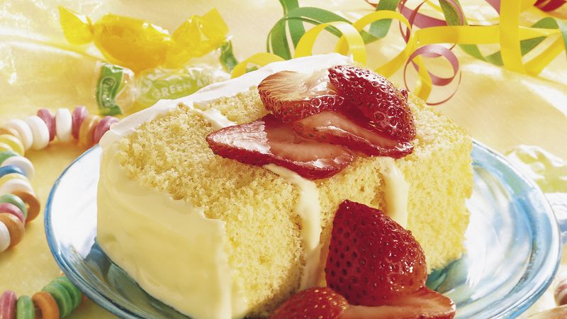 Strawberry Topped Lemon Cream Cheese Cake