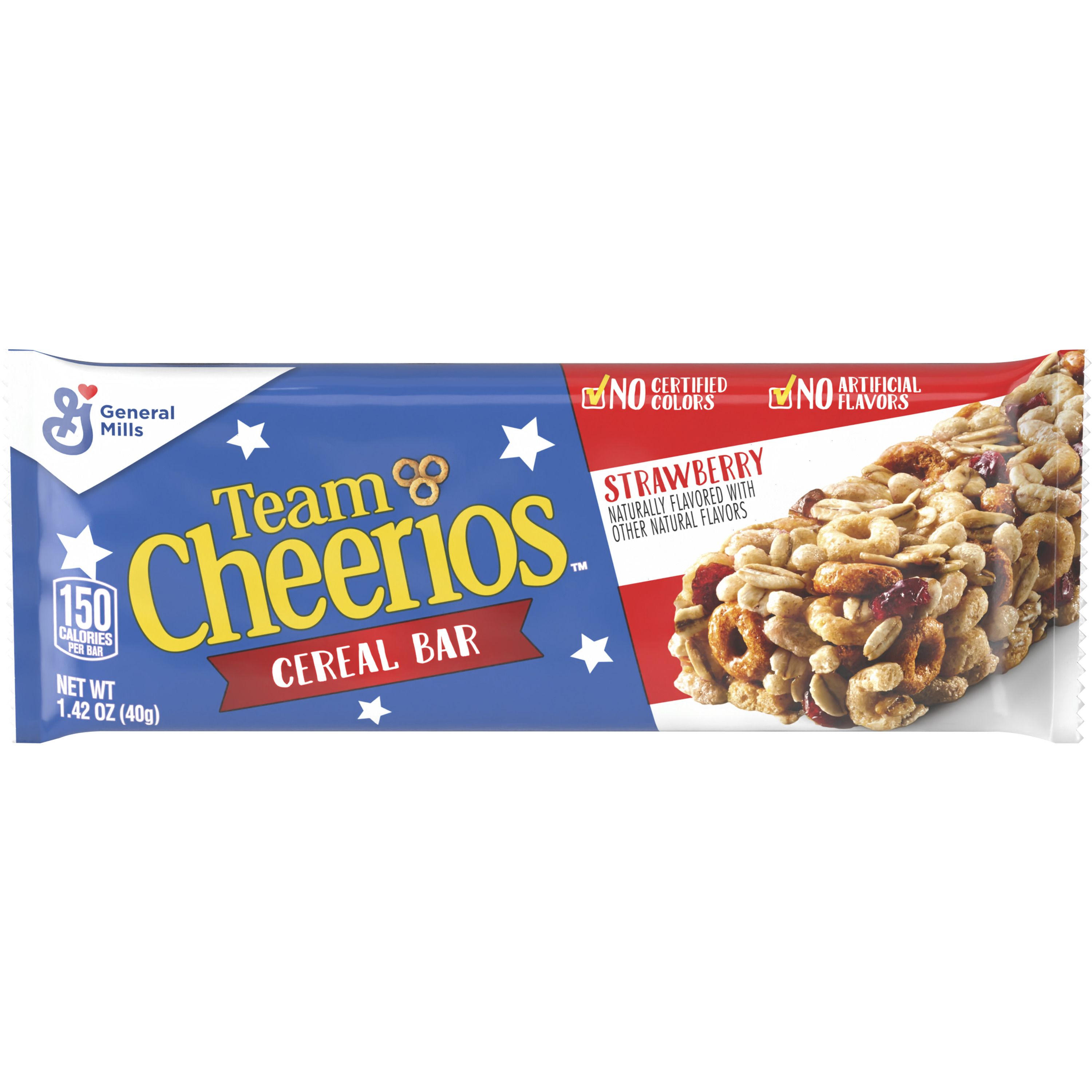Front - 3D Team Cheerios Cereal Bar Single Serve Pouch 96/1.42 OZ