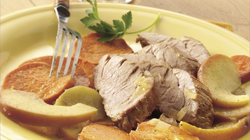 Roast Pork with Apples and Sweet Potatoes