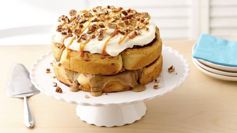 Double-Stacked Cinnamon Roll Cake 