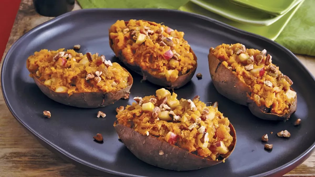 Apple-Pecan Stuffed Sweet Potatoes