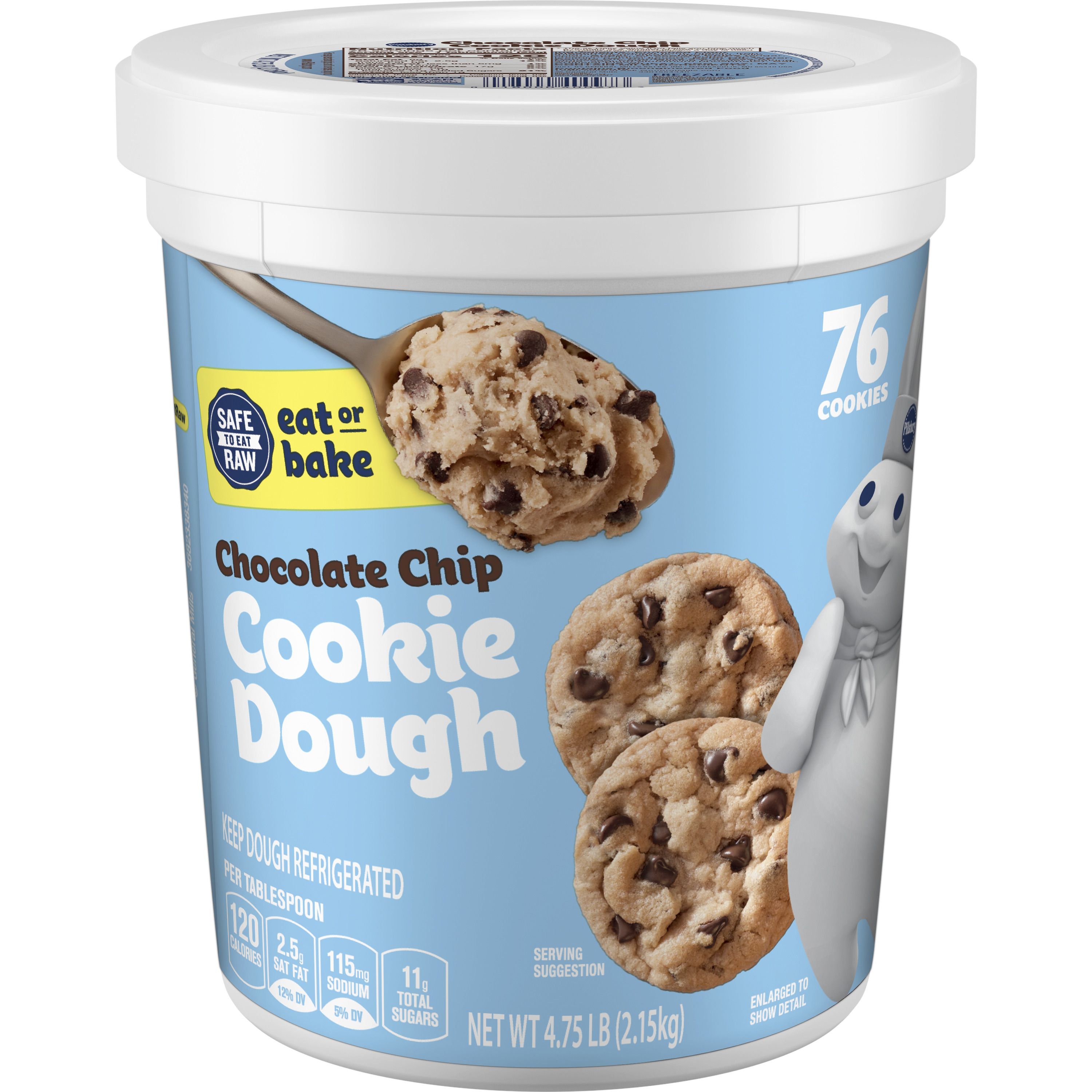 Pillsbury™ Chocolate Chip Cookie Dough Tub 76ct - Front